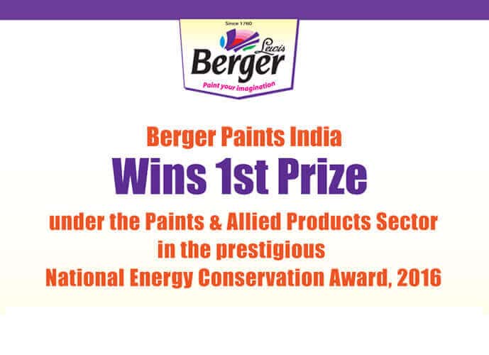 Berger Paints India Wins 1st Prize in NECA, 2016