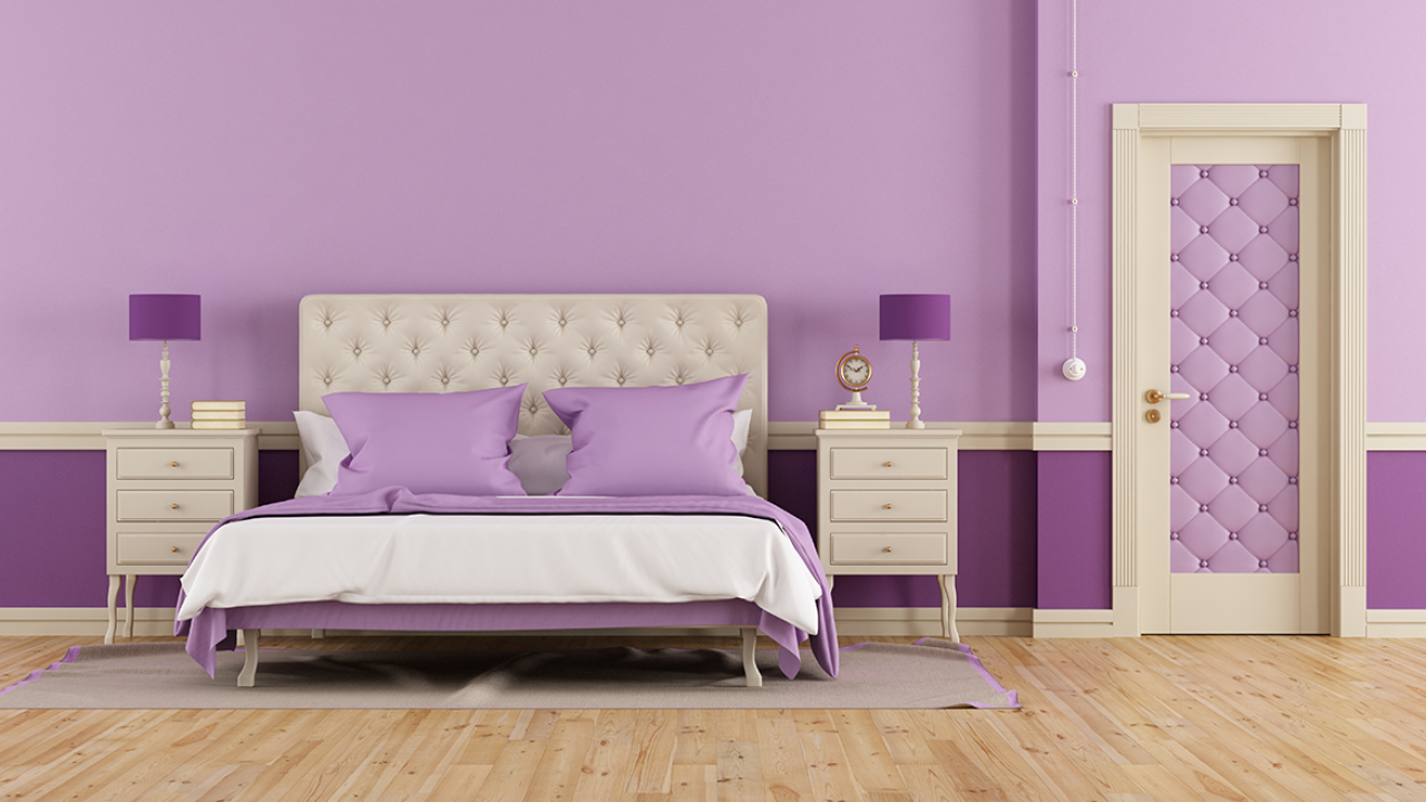Purple Two Colour Combination for Bedroom Walls - Berger Blog