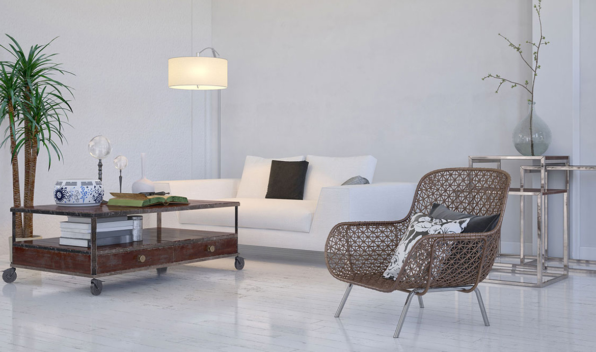 White living room decor design