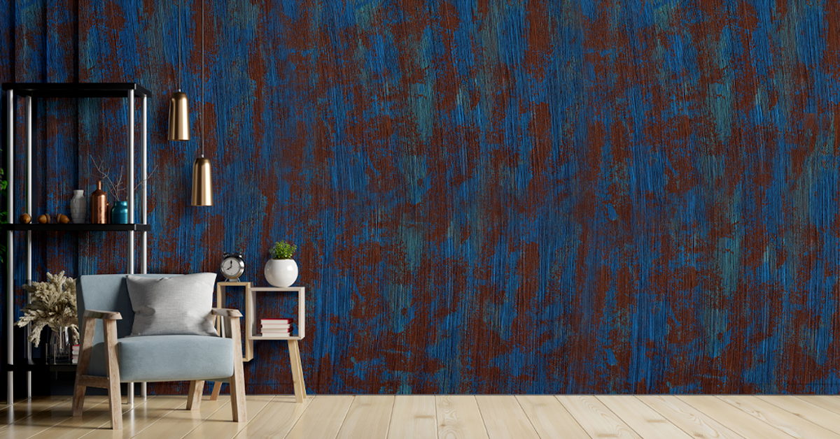 blue and brown texture wall
