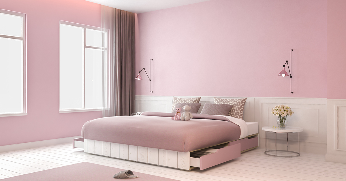 Simple Style Bedroom Pink Design