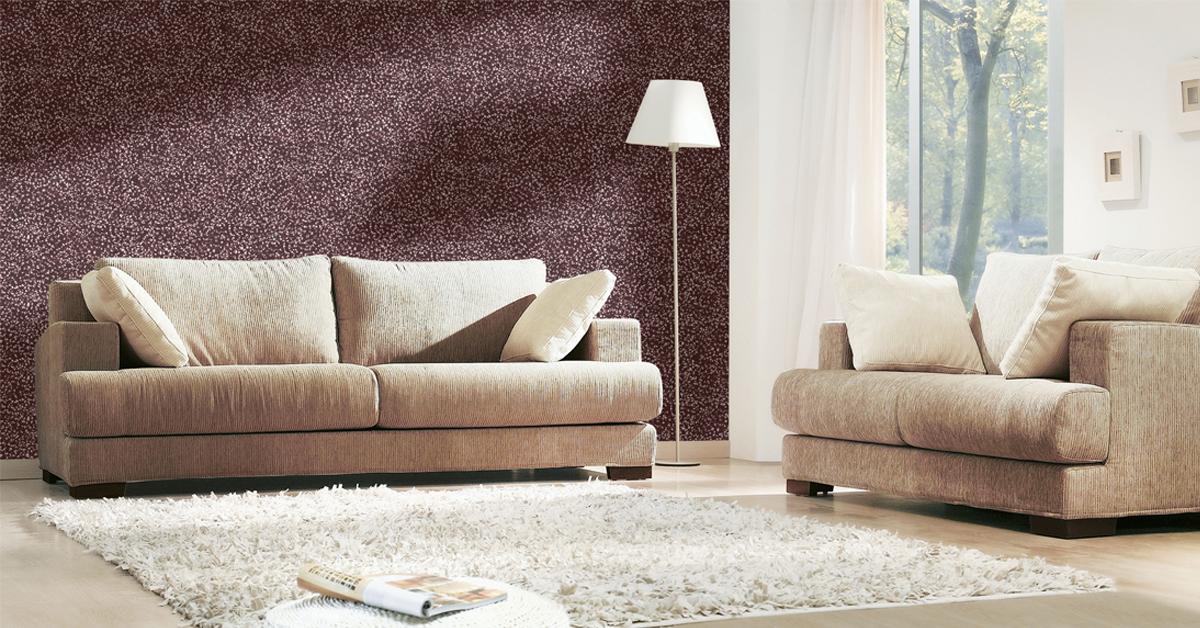 Purple coloured Nova textured wall in the living room