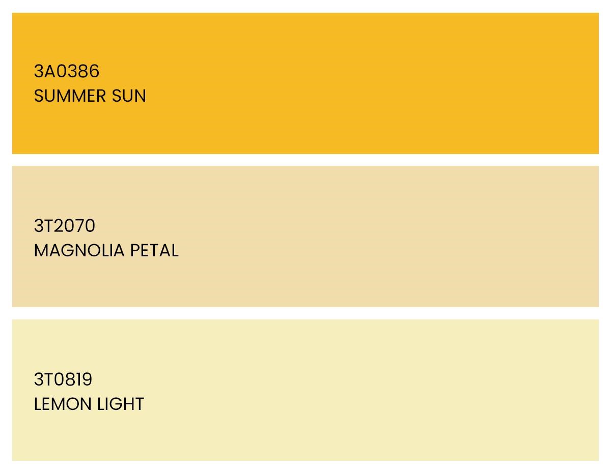 Hex Colour Codes for Shades of Yellow
