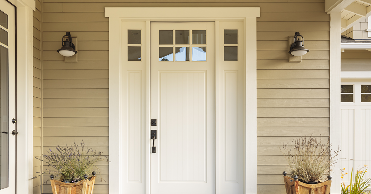 White main door