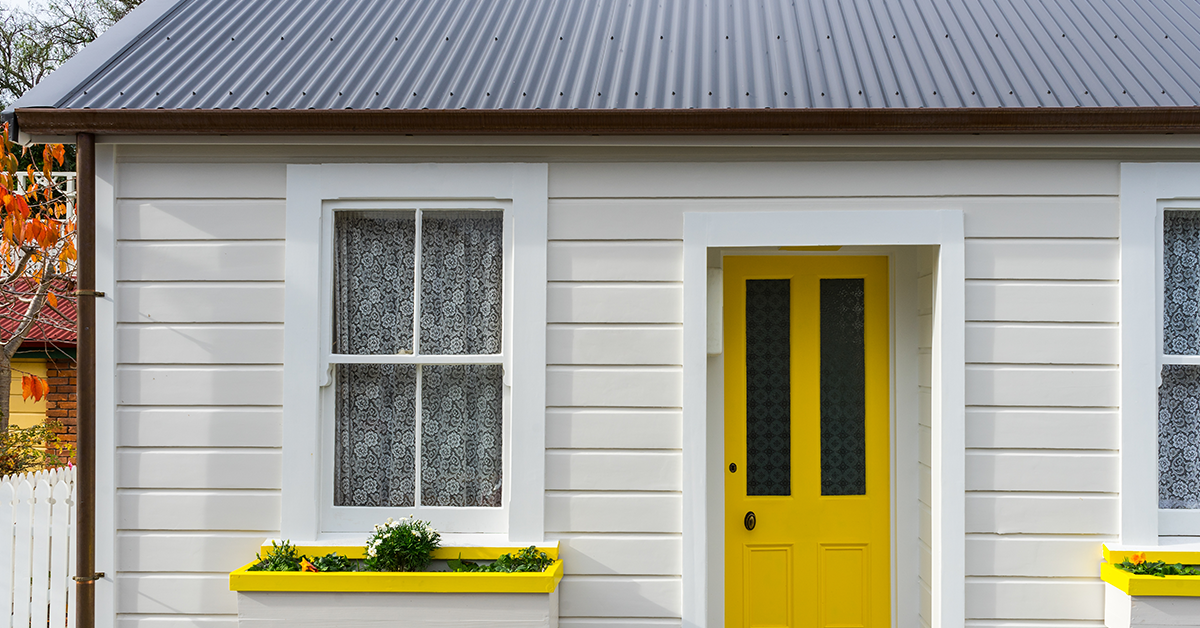 Yellow main door