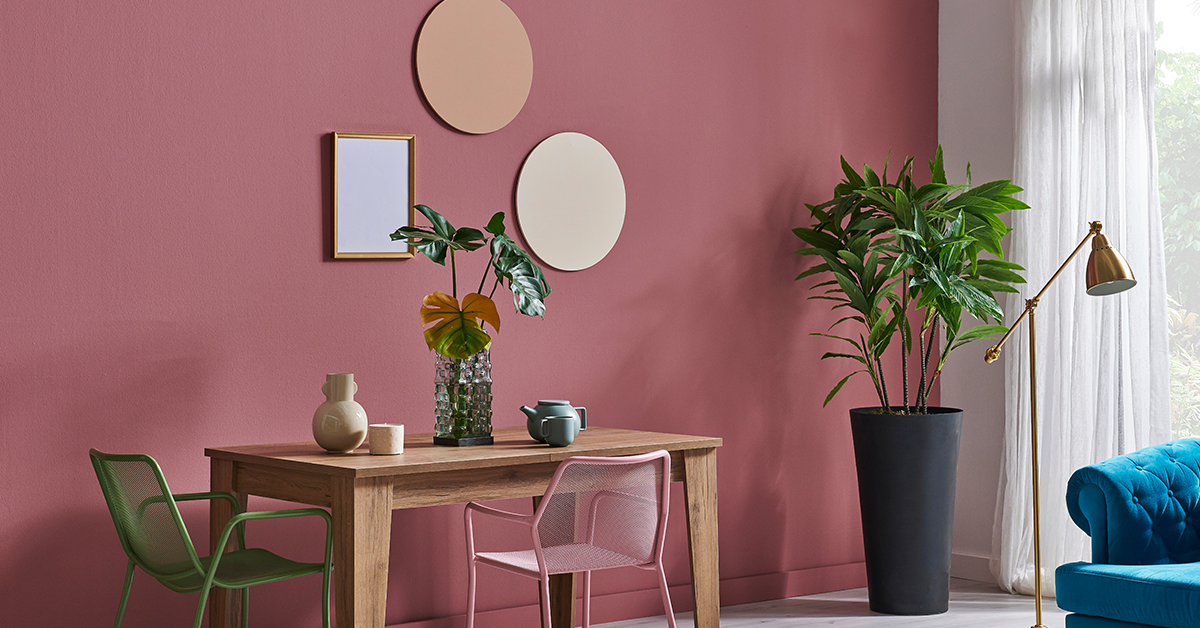 Pink color paint for interior wall