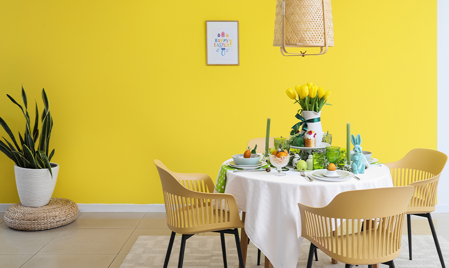 Yellow wall colours for dining room