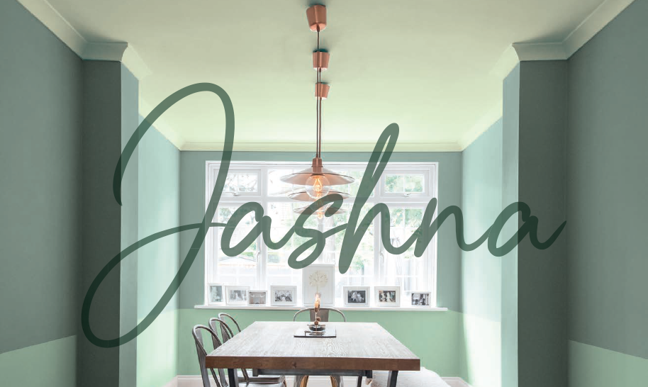Jashna, Green wall colour combination for dining room