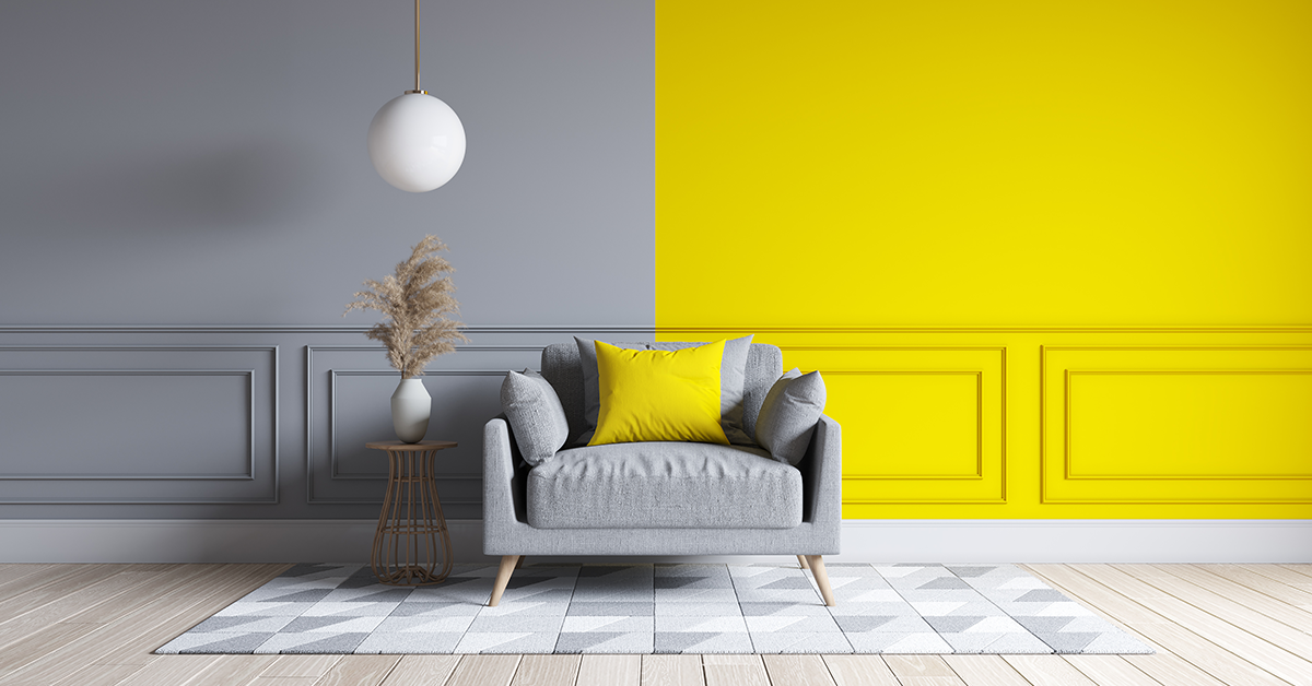 Gemini lucky color yellow and grey wall paint for walls