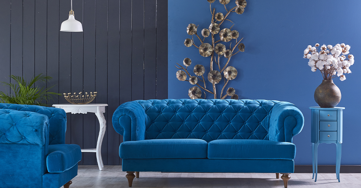 Vibrant blue shades for interior paint