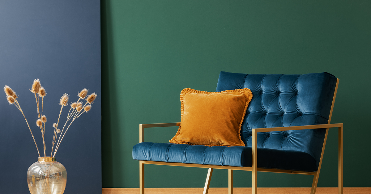 Blue and green interior paint colours