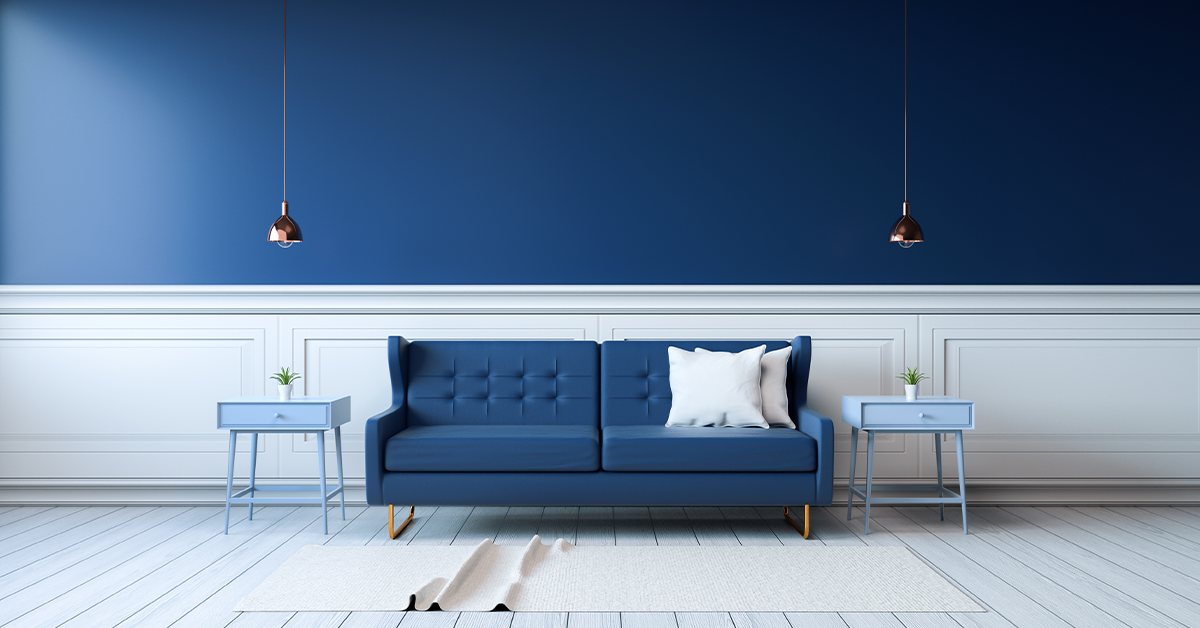 Blue and neutral shade for walls