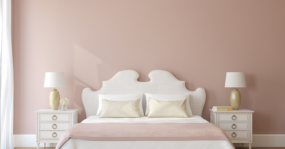 Romantic blush pink paint for bedroom walls