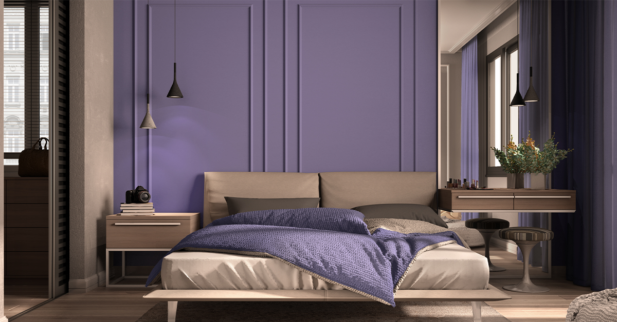 Lavender grey colour for bedroom walls