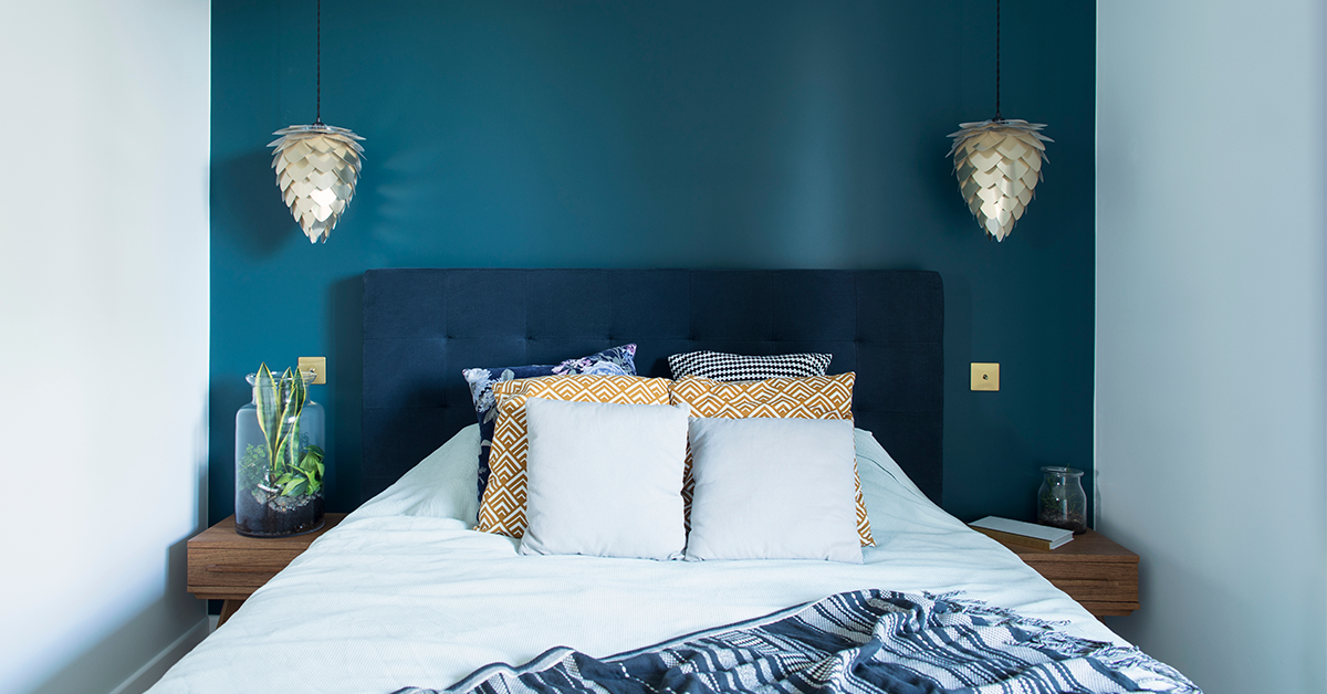 Blues and greens for creating a dreamy bedroom space