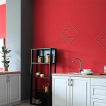 Modular kitchen red colour combination