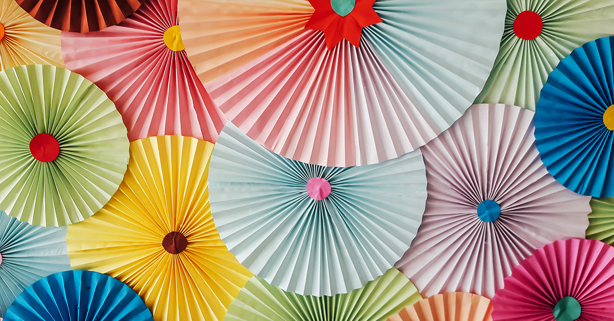 Colourful Paper Fans and Kites for Ganpati Decoration