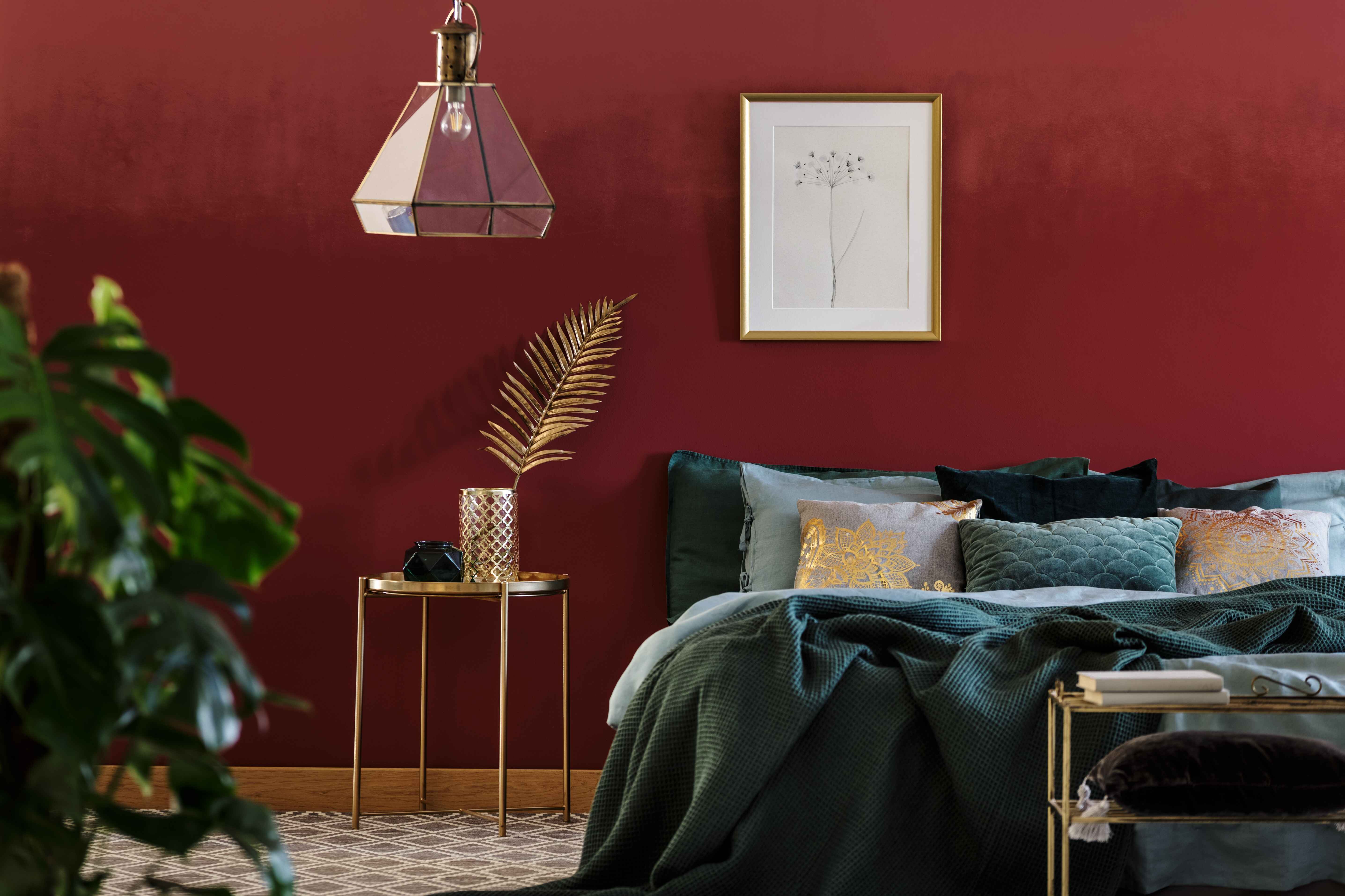 burgundy bedroom