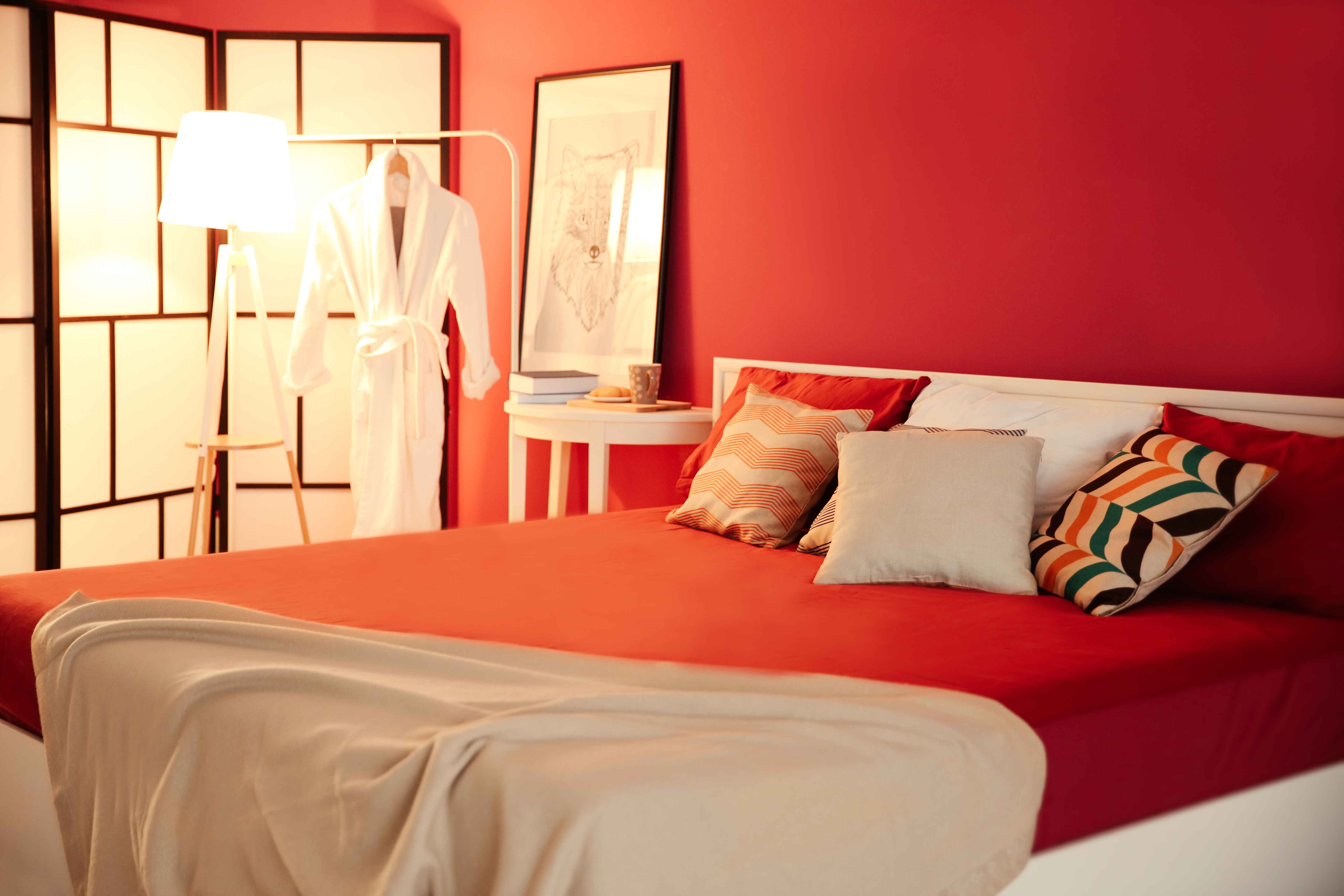 red bedroom colour paint