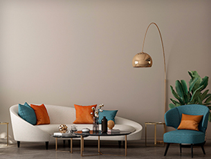Modern white living room interior design with mock up furniture