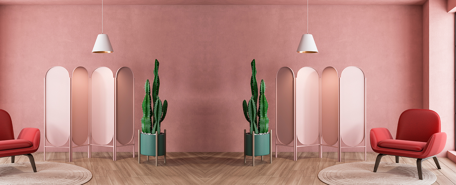Pink textured wall