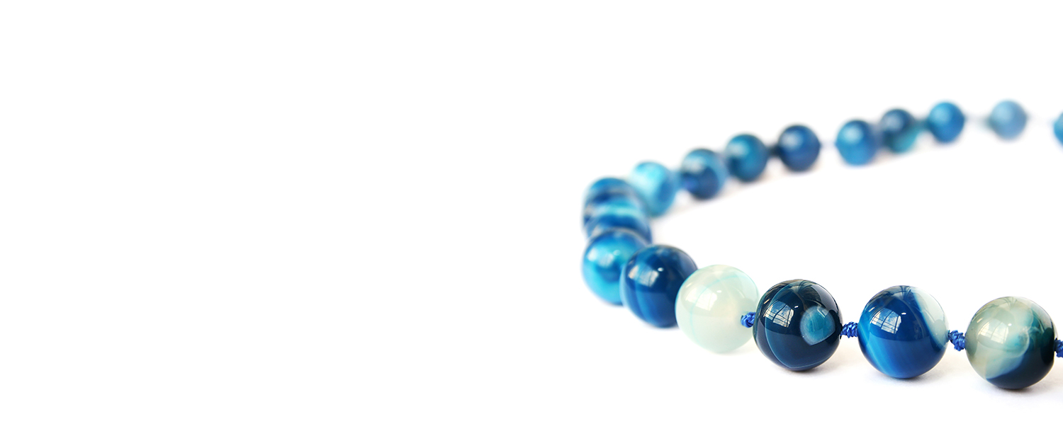 White and blue beads