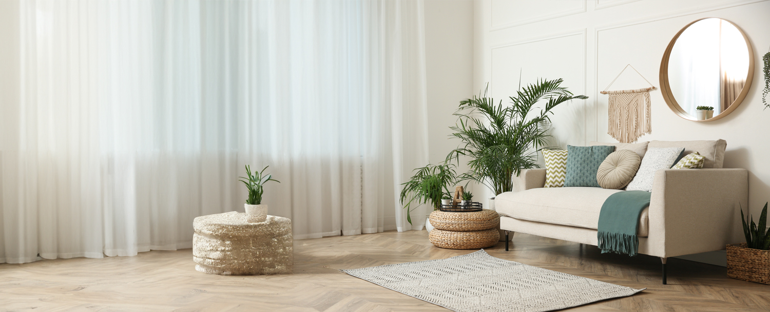 natural modern white living room