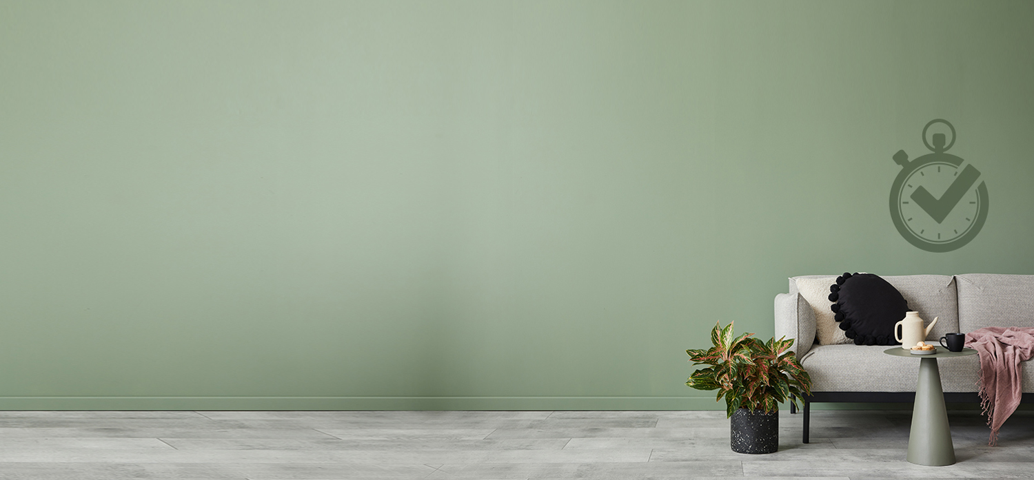 Green wall colour in  living room