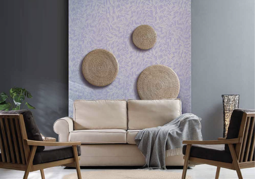 Round Wall Sculptures In A Living Room