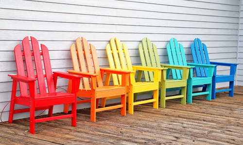 multi colour outdoor chairs
