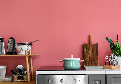 Pink Kitchen Wall