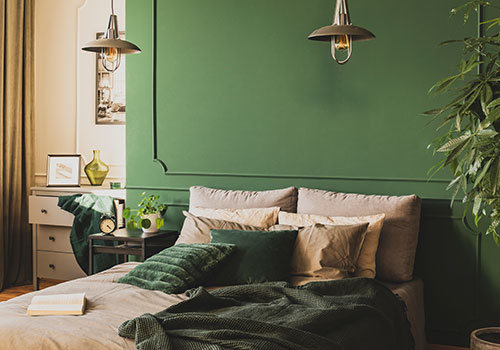 Green Walls Bedroom
