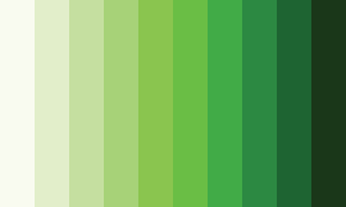 green colour gradient light to dark