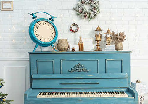Blue Antique Piano 