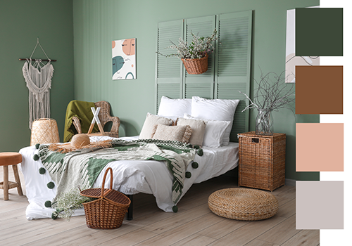 Sage Green Bohemian Style Bedroom