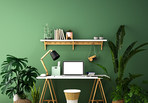 green work desk