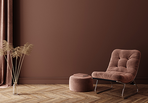 Brown wall colour for living room