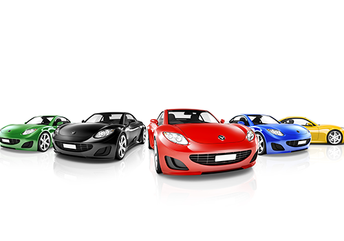multi colored modern cars