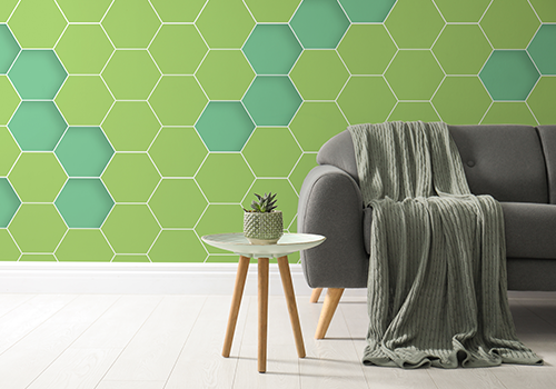 Green Textured Living Room