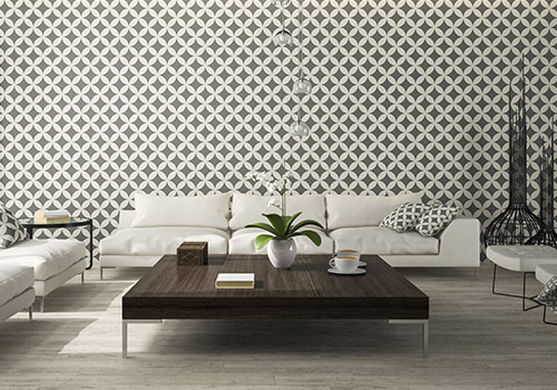 White Gray Textured Living Room