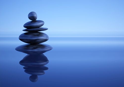 zen stones water under blue ambient