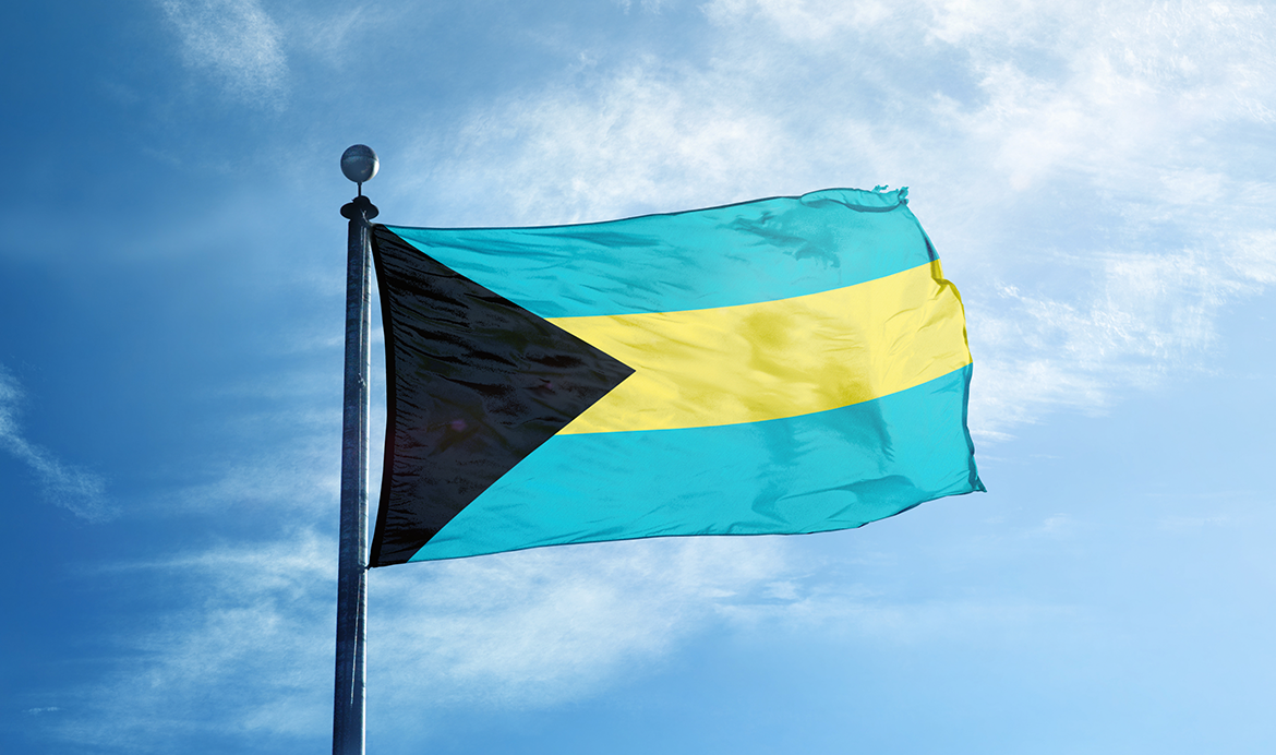 The colourful flag of Bahamas