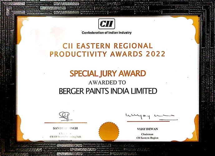 Special Jury Award At The CII Eastern Regional Productivity Awards 2022