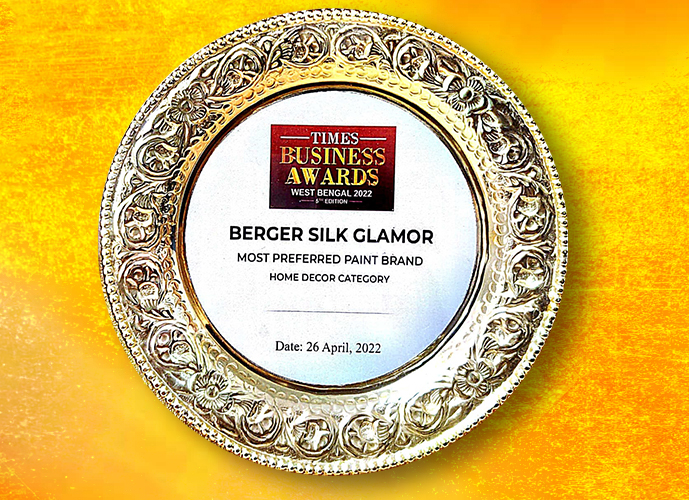 Berger Silk Glamor recognised as the Most Preferred Paint Brand